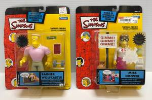 2002 Playmates The Simpsons  Action Figures Including Miss Hoover & Rainer Wolfcastle (NIB)