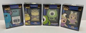 Funko POP Pins Monsters Inc Mike Walzowski, Sulley, Roz & Boo (Factory Sealed)