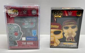 Funko POP Art Series WWE THE ROCK & Funko POP Pin WWE HULK HOGAN (Factory Sealed)