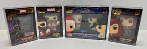 Misc. Funko POP Pins Including Marvel Scarlet Witch , Marvel Falcon, Marvel  Black Panther & Christmas Vacation Clark Griswold & Cousin Eddie  (Factory Sealed)