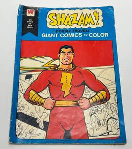 1975 Shazam Giant Comics To Color Whitman #1715-69 (Nice Condition Some Pages Colored)