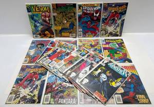Misc. Comics Including Venom, Spiderman & More (In Protective Sleeves On Card)