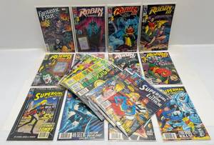Misc. Comics Including Superman, Super Girl & More (In Protective Sleeves On Card)