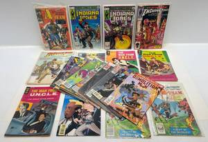 Misc. Comics Including A-Team Indiana Jones, The Man Form Uncle & More (Some In Protective Sleeves On Card)