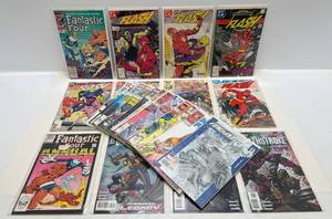 Misc. Comics Including Flash, Fantastic Four & More (In Protective Sleeves And Carded)
