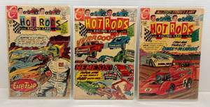 Charlton 15 Cent Hot Rods And Racing Cars Comics (In Protective Sleeves And Carded)