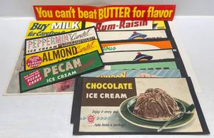 Vintage Ice Cream Advertisement Pieces