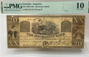 1864 Ten Dollar Bill Graded Very Good