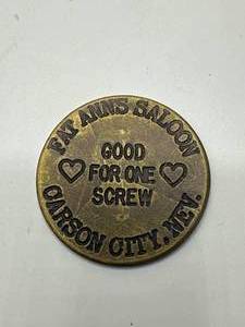 Fat Anns Saloon Brass Brothel Token