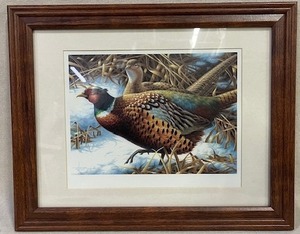 lot 8 image: MINNESOTA 2004 STATE PHEASANT STAMP PRINT by Stephen Hamrick