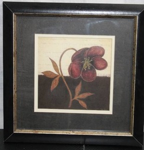 lot 43 image: Drooping Flower in faux gilded frame.