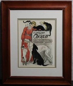 lot 48 image: Clinique CheronSteinlen art nouveau print without glass