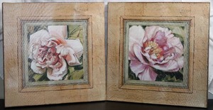 lot 51 image: Set of 2 Flowers contemporary art prints on vinyl, Barrett.