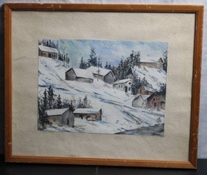 lot 78 image: Finland Summit Watercolor 1968, Winter Surve.