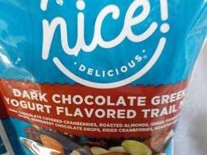 lot 46 image: 12 x 7 oz Bags Nice Dark Chocolate Greek Yogurt Flavored Trial Mix