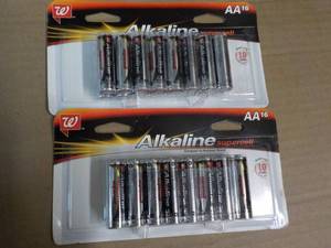 lot 71 image: 2 x 16 packs AA Alkaline Supercell Batteries 32 total