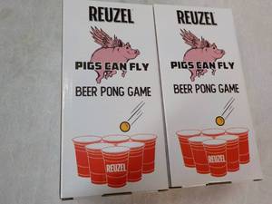 lot 104 image: 2 Reuzel Pigs Can Fly Beer Pong Games