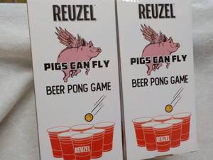 lot 107 image: 2 Reuzel Pigs Can Fly Beer Pong Games