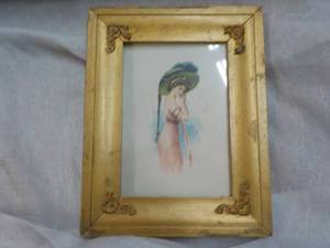 lot 119 image: Vintage Lady Framed Picture 8 x 10 with frame