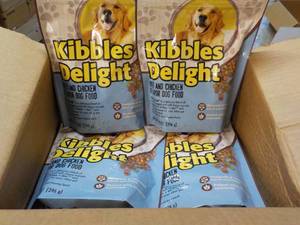 lot 173 image: 10 x 14 oz bags Kibbles Delight Dog Food