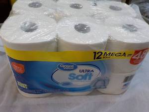 lot 183 image: 12 Mega Rolls Ultra Soft 2 Ply Toilet Paper