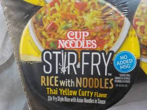 lot 197 image: 6 pack Thai Yellow Curry Flavor Stir Fry Cup Noodles