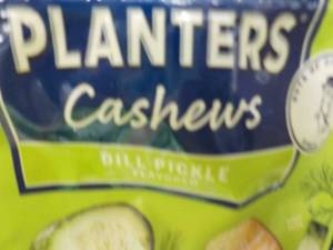 lot 213 image: 12 x 5 oz Bags Planters Cashews Dill Pickle best date 092023
