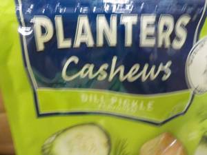 lot 214 image: 12 x 5 oz Bags Planters Cashews Dill Pickle best date 092023