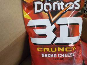 lot 251 image: 8 x 7 14 oz bags Doritos 3D Crunch Nacho Cheese Snacks past best date