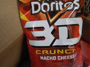 lot 254 image: 8 x 7 14 oz bags Doritos 3D Crunch Nacho Cheese Snacks past best date