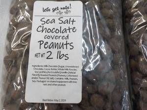 lot 277 image: 2 x 2 lb. Bags Sea Salt Chocolate Covered Peanuts Best by 05022024