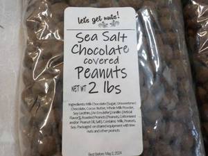 lot 278 image: 2 x 2 lb. Bags Sea Salt Chocolate Covered Peanuts Best by 05022024