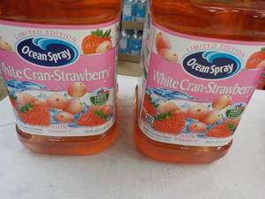 lot 323 image: 2 x 96 oz Jugs Ocean Spray White Cran-Strawberry best date 112023