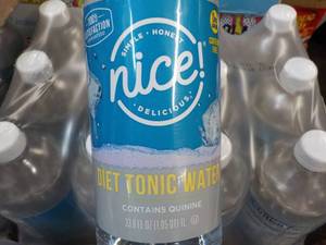 lot 328 image: 12 x 33.8 oz Bottles Nice Diet Tonic Water contains Quinine best date 112023