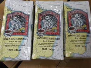 lot 340 image: 3 x 12 oz Whole Bean Deadmans Reach Dark Roast Coffee