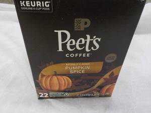 lot 379 image: Keurig Peets Pumpkin Spice Kcups - 22 per box