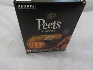 lot 382 image: Keurig Peets Pumpkin Spice Kcups - 22 per box