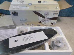Jette 42 Brushed Nickel Downrod Ceiling Fan with Light