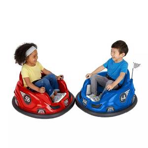 lot 5 image: Flybar 6-Volt Battery Powered Electric Bumper Cars, 2 Pack (Red & Blue)