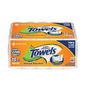 lot 18 image: Members Mark Super Premium 2-Ply Select & Tear Paper Towels (150 sheetsroll, 15 rolls)