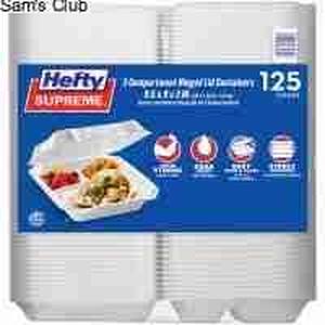 lot 19 image: Hefty Supreme Foam Disposable Lunch Plates, 8 78 (125 ct.)