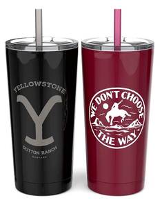 lot 52 image: Yellowstone Dutton Ranch Tumblers Stainless Steel Vacuum-Insulated, Red Black
