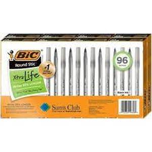 lot 60 image: BIC Round Stic Xtra Life, Medium Point, 96 ct., Black
