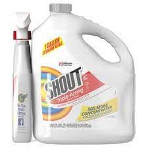 lot 62 image: Shout Triple-Acting Laundry Stain Remover (128 fl. oz. refill  22 fl. oz. trigger)