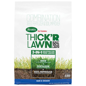lot 97 image: Scotts Turf Builder Thick R Lawn Sun & Shade, 48 lbs.