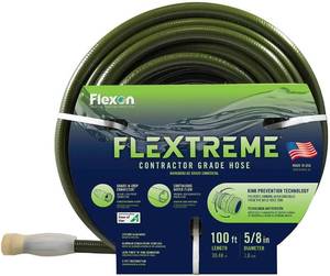 lot 121 image: Flexon 58 in. x 100 ft. Contractor Grade Hose with Guard & Grip