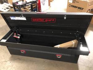 Weather Guard 72 in. Gloss Black Aluminum Full Size Crossbed Truck Tool Box customer return review pictures