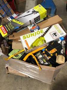 Gaylord  of assorted  Tools, Hardware, Lawn Care Items Various Models and Conditions  Customer Returns See Pictures