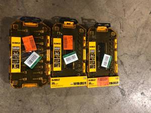 Lot of 3 DEWALT 14 in. Drive SAE and Metric Ratchet and Socket Set (25-Piece) customer return see pictures