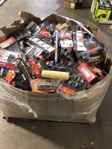 Gaylord full of assorted Door Knobs and hardware various models and conditions customer returns review pictures